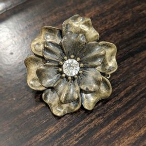 Chico's Antiqued Gold Floral Ring